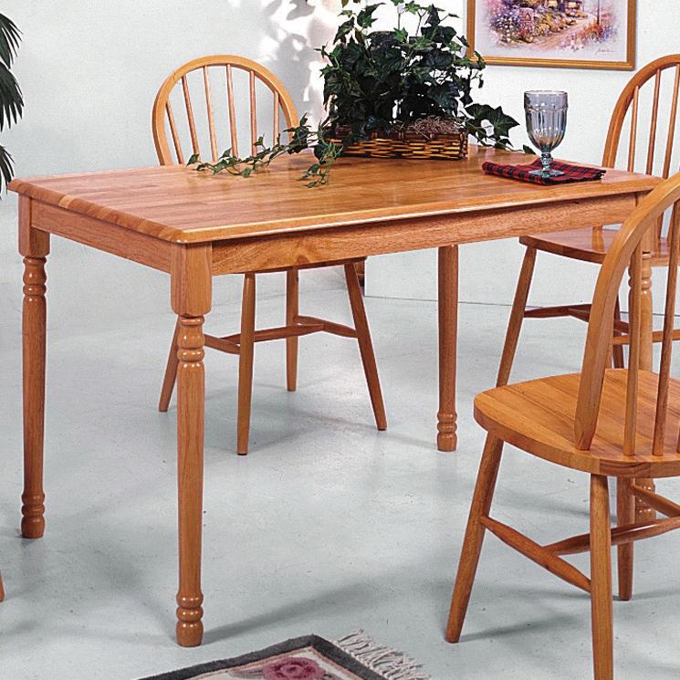 Crown Mark Windsor Solid 2302L.OAK Slim Rectangular Leg Dining Table ...